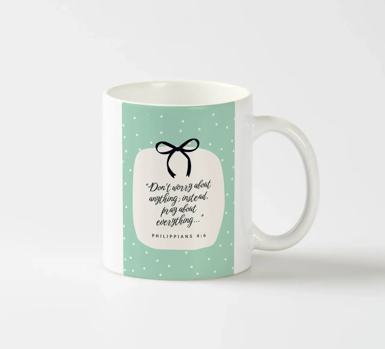 Non preoccupatevi, pregate per ogni cosa - Filippesi 4:6 tazza in ceramica da vintagepod