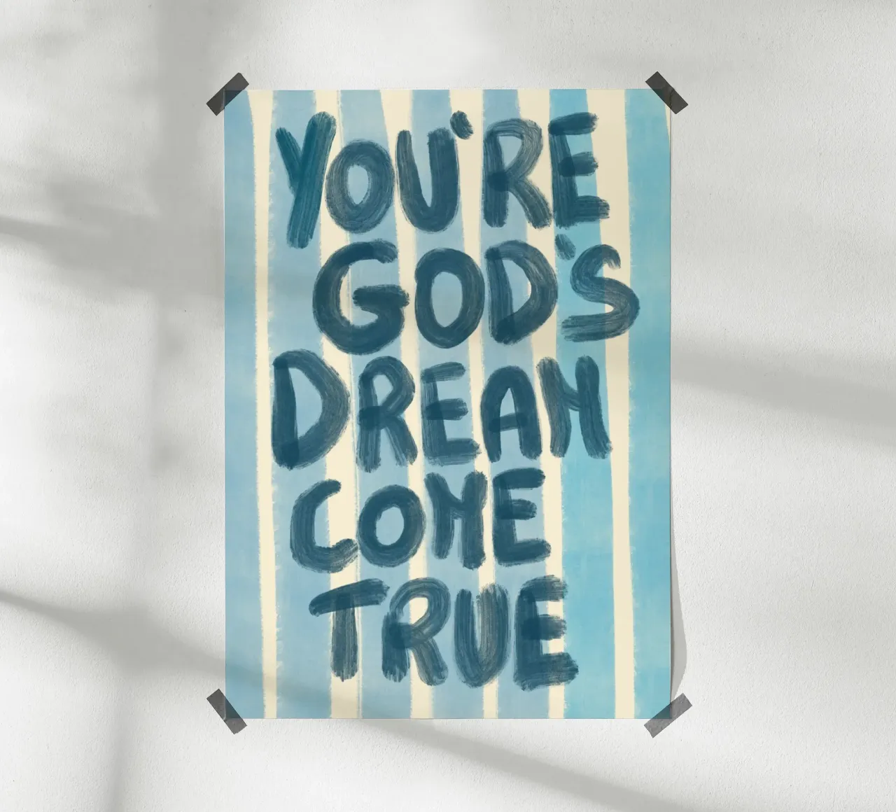 Du bist Gottes wahr gewordener Traum Kunstdruck Poster mit Holzrahmen von vintagepod