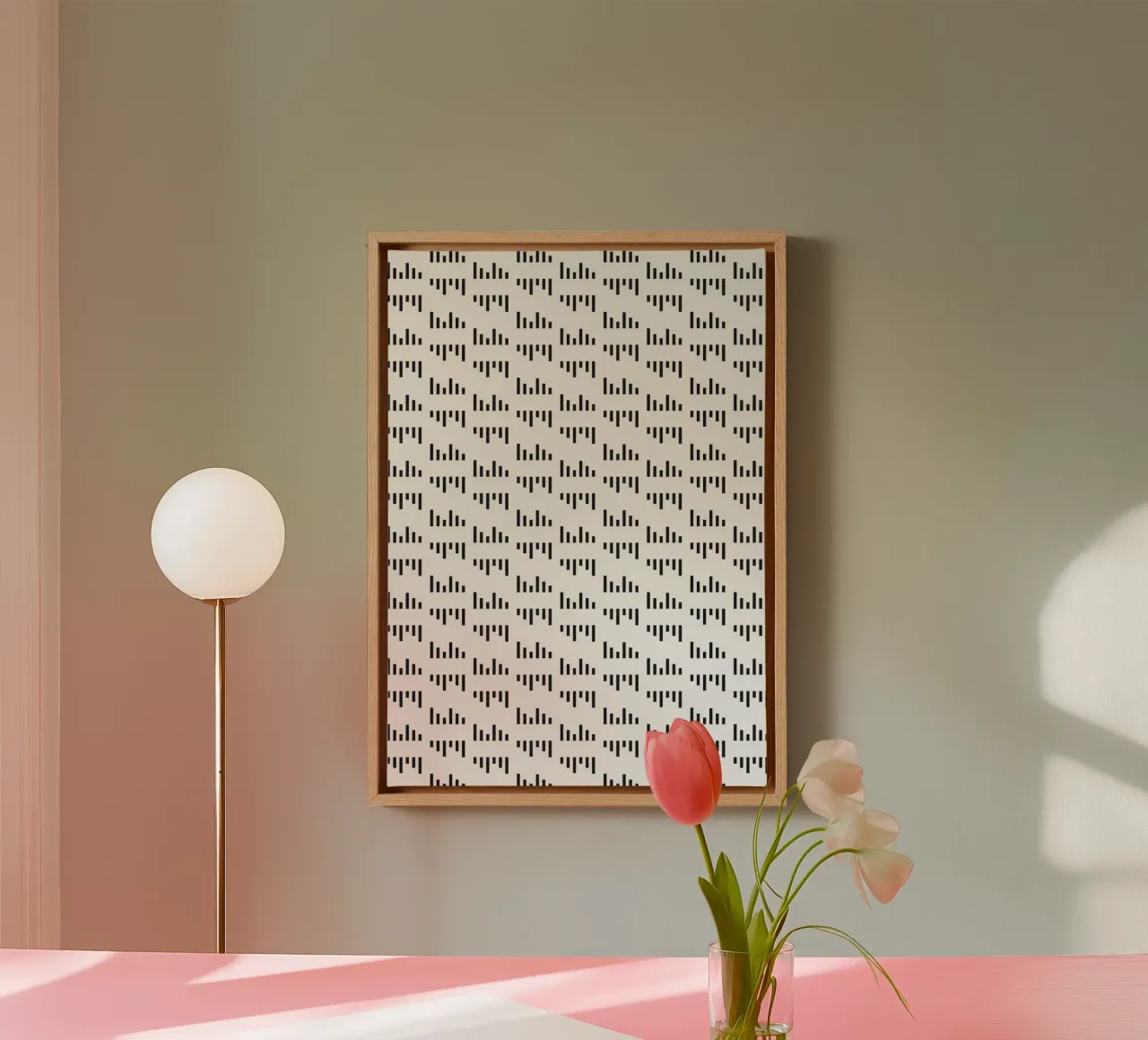 Parallel Lines #3 canvas met Baklijst van kathrinmay