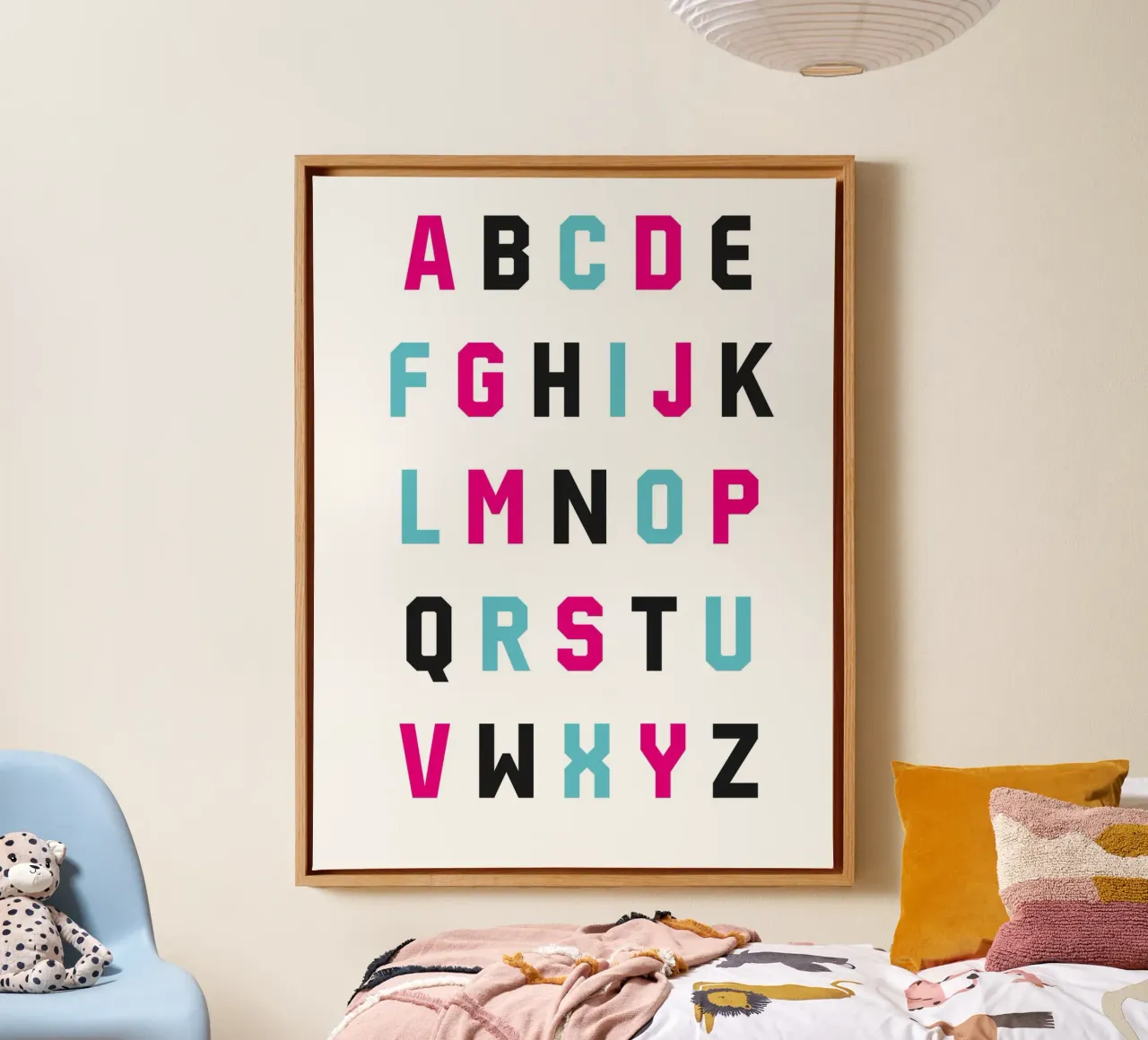 Typography Alphabet #1 tela con Cornice a cassetta da kathrinmay