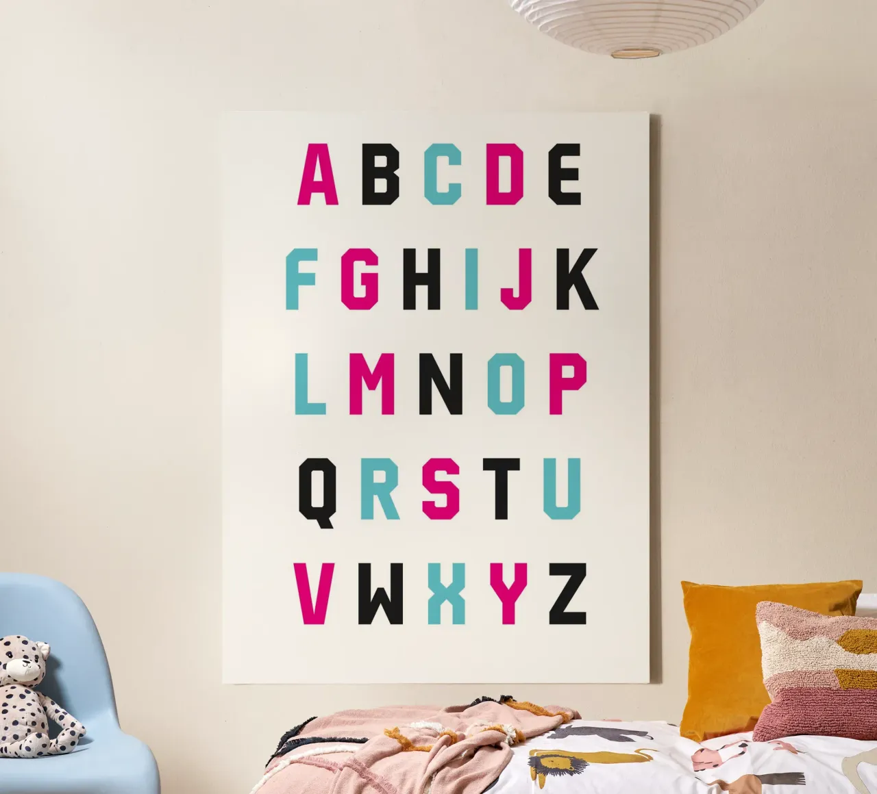 Typography Alphabet #1 tela con Cornice a cassetta da kathrinmay