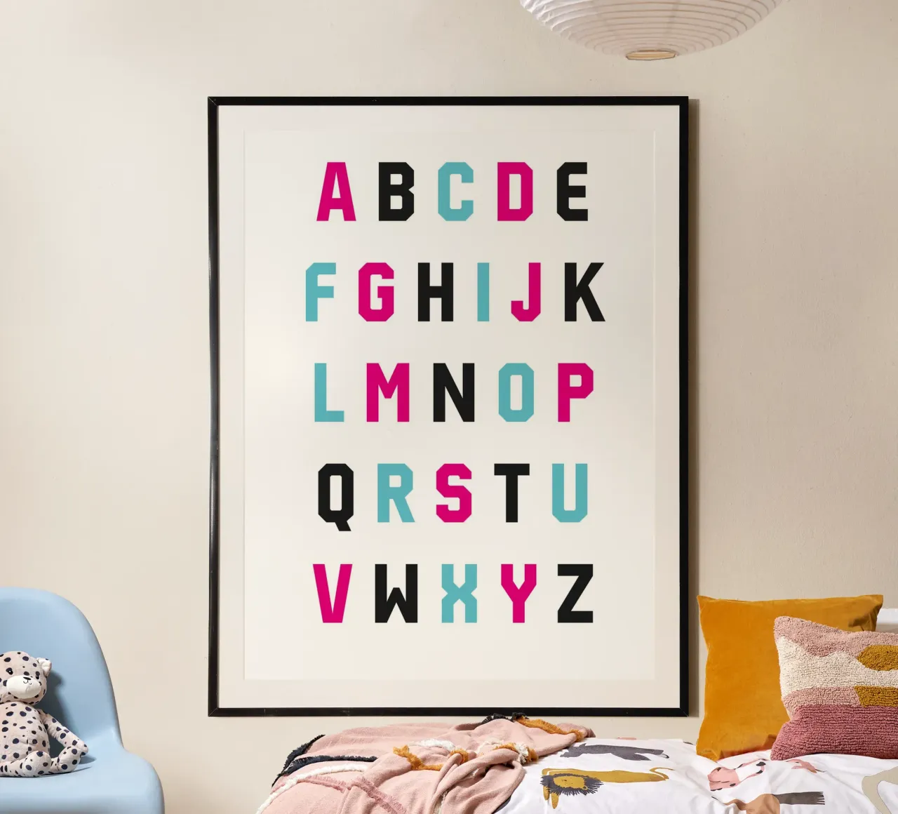 Typography Alphabet #1 poster con telaio in alluminio da kathrinmay