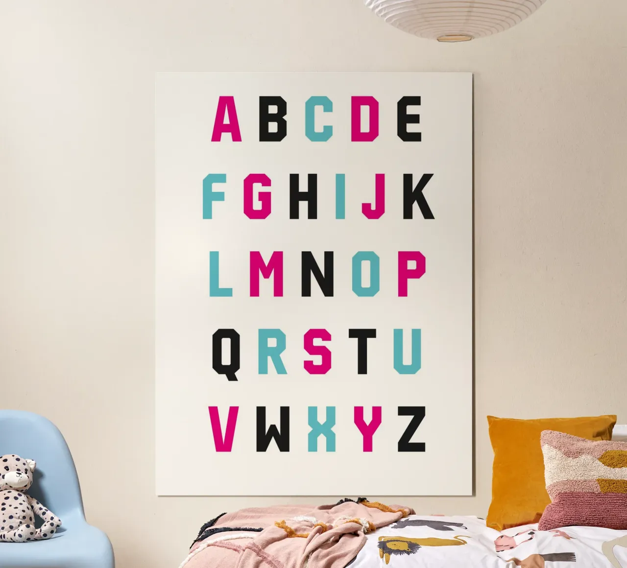 Typography Alphabet #1 poster con telaio in alluminio da kathrinmay