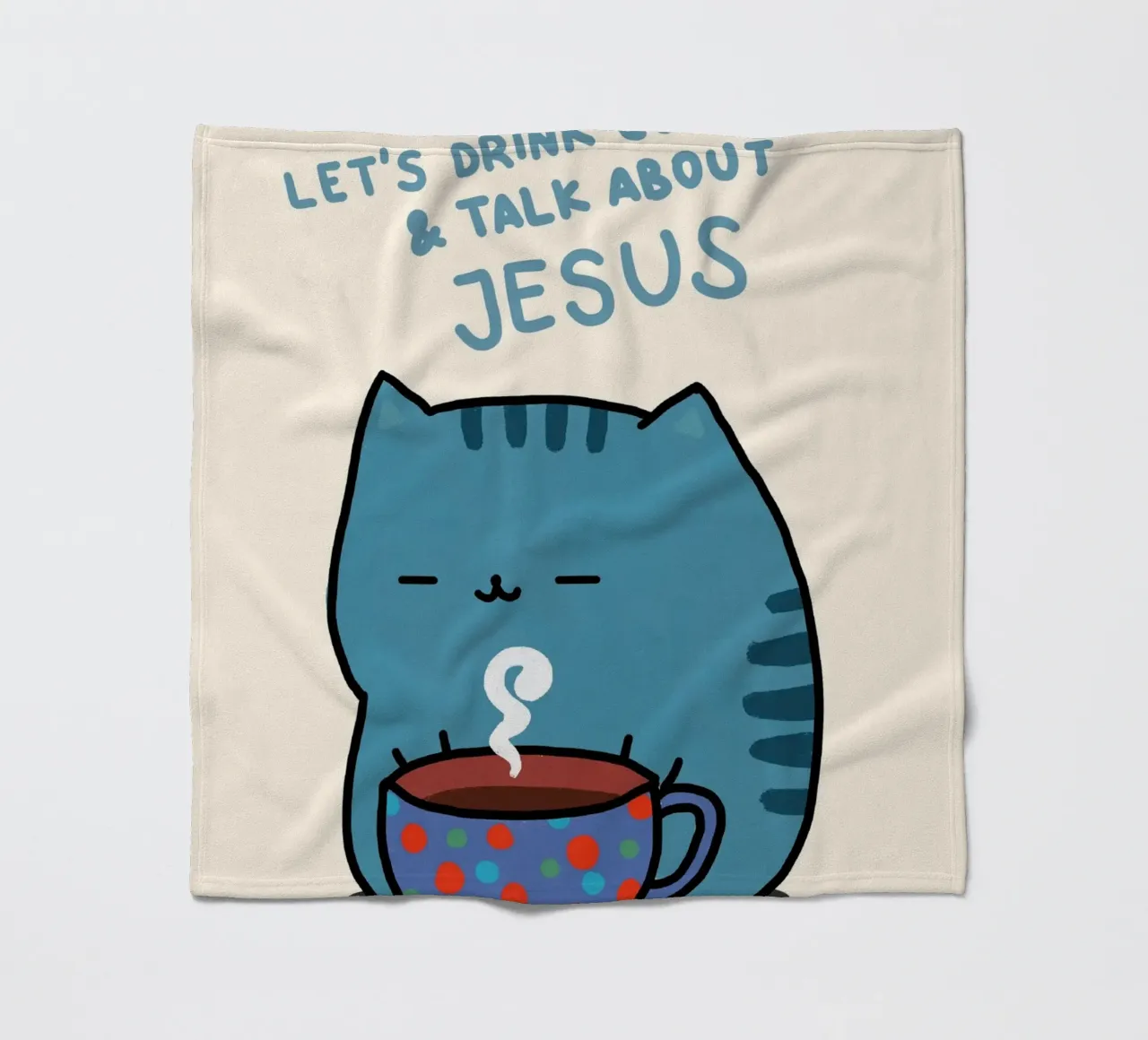 Bere caffè, parlare di Gesù gatto coperta in pile da vintagepod