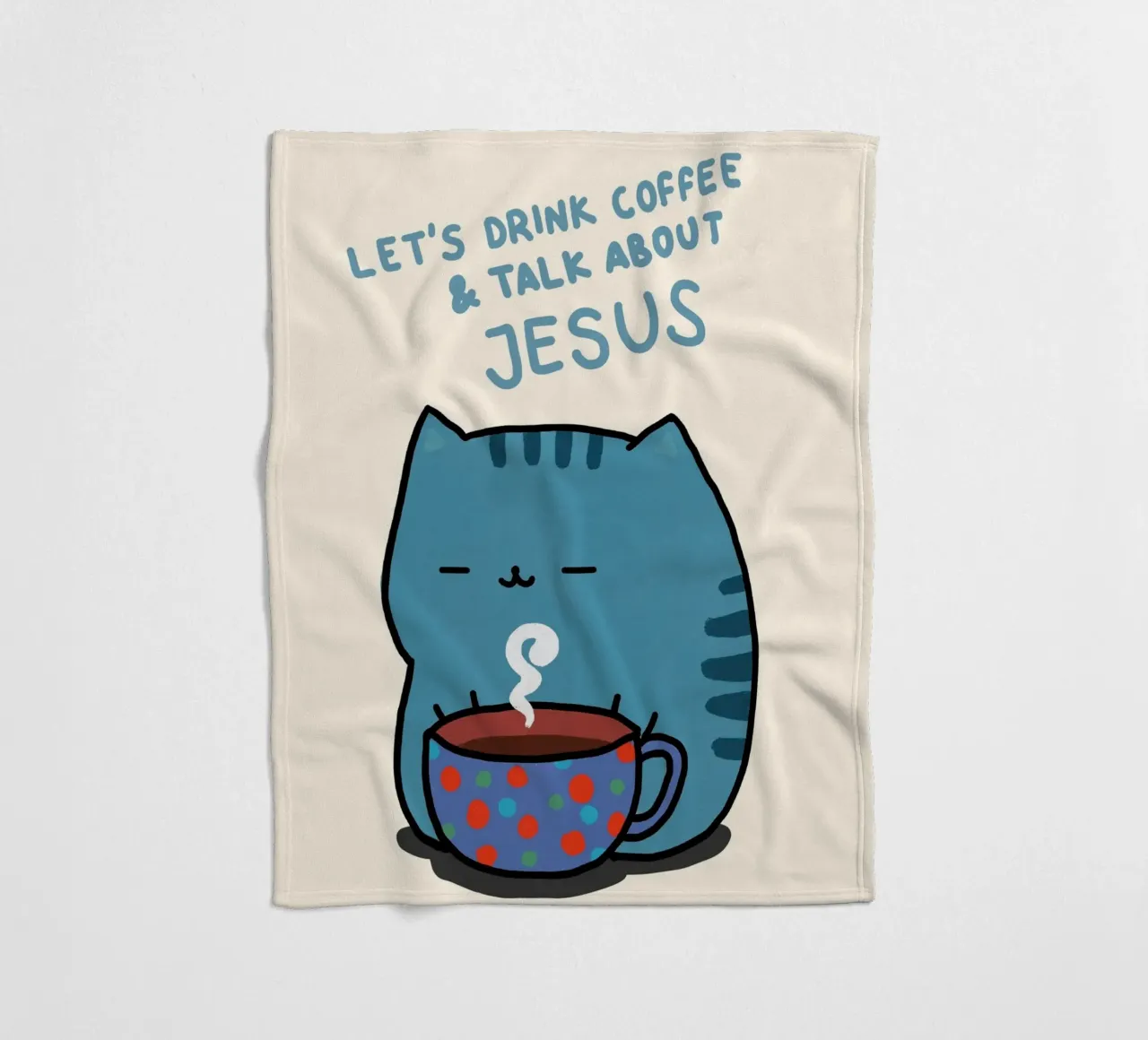 Bere caffè, parlare di Gesù gatto coperta in pile da vintagepod