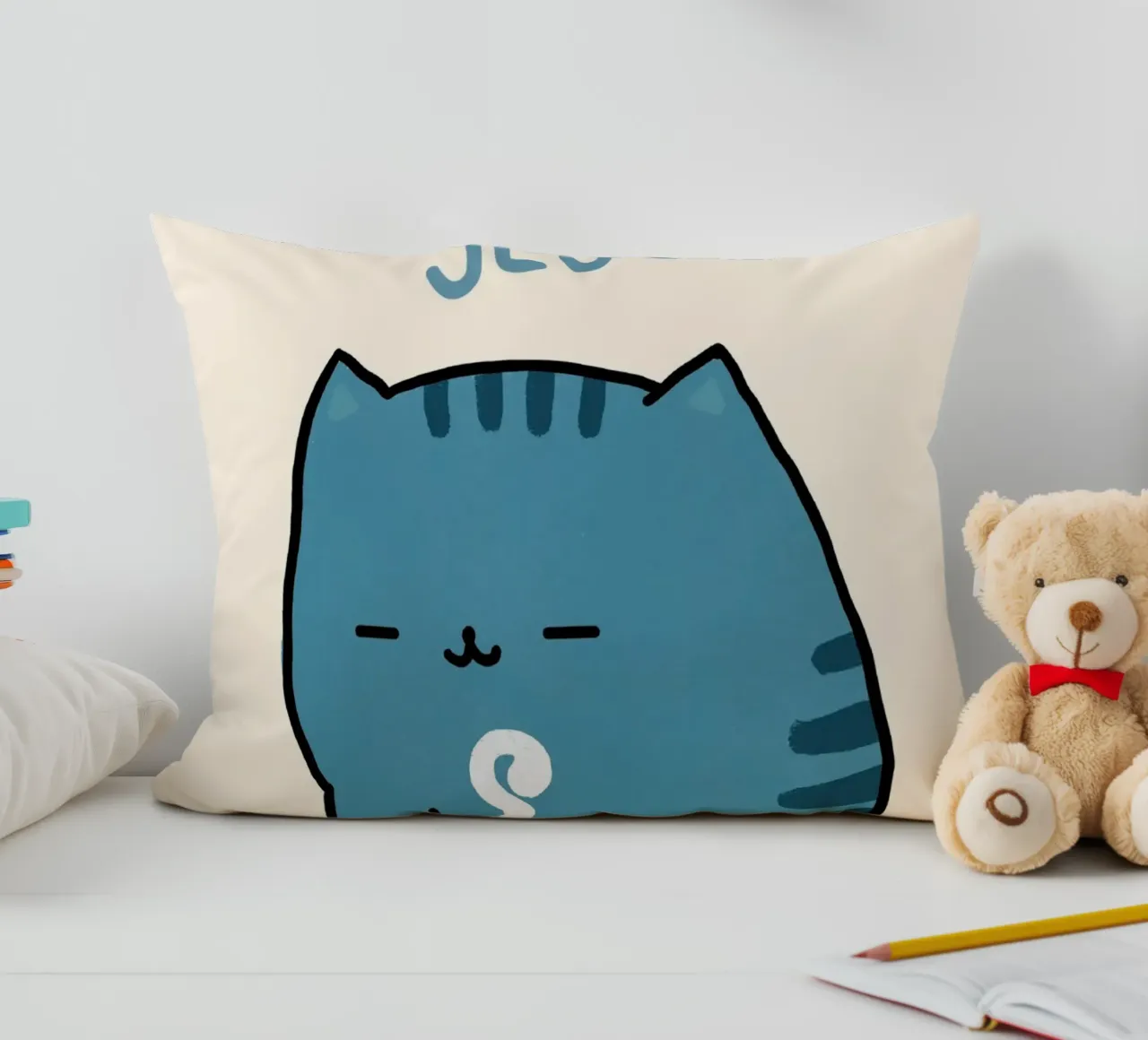 Bere caffè, parlare di Gesù gatto cuscino da vintagepod