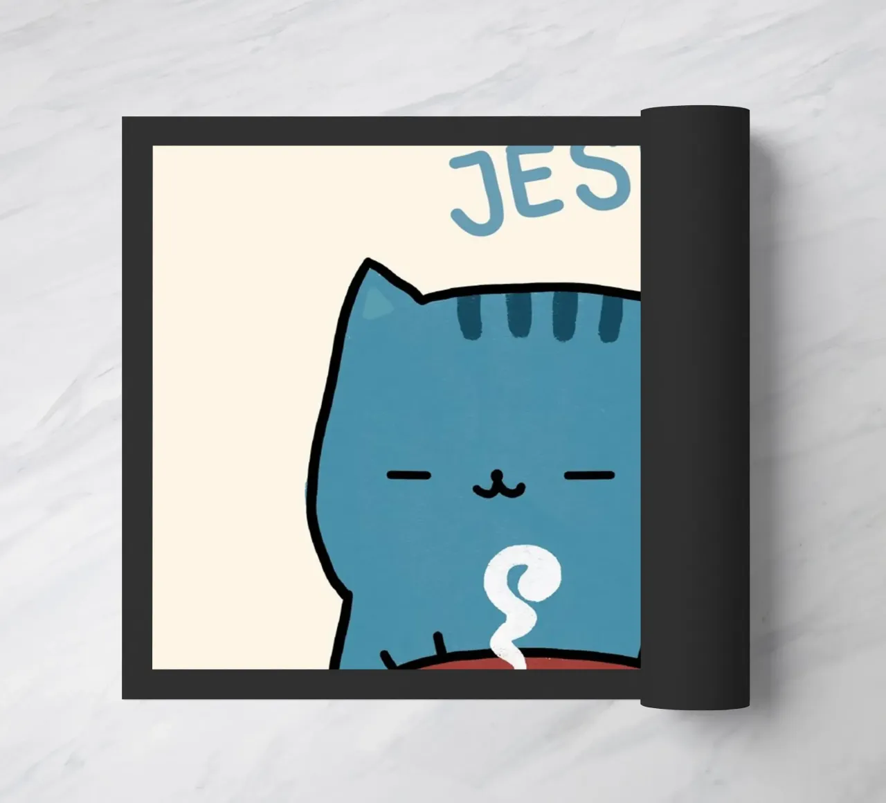 Bere caffè, parlare di Gesù gatto zerbino da vintagepod