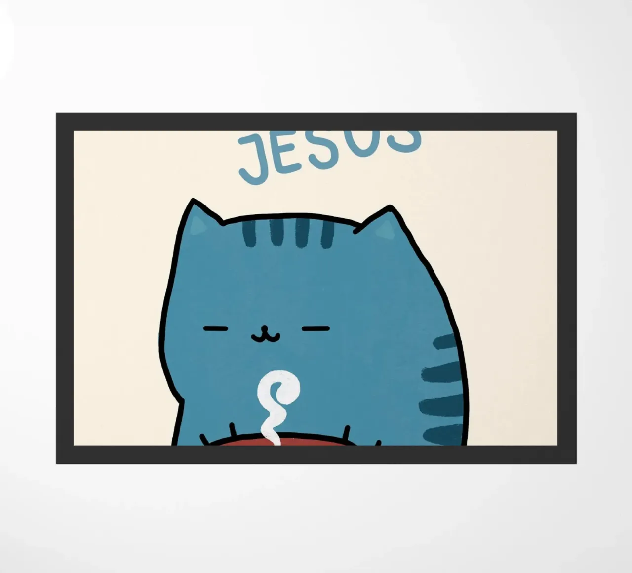Bere caffè, parlare di Gesù gatto zerbino da vintagepod