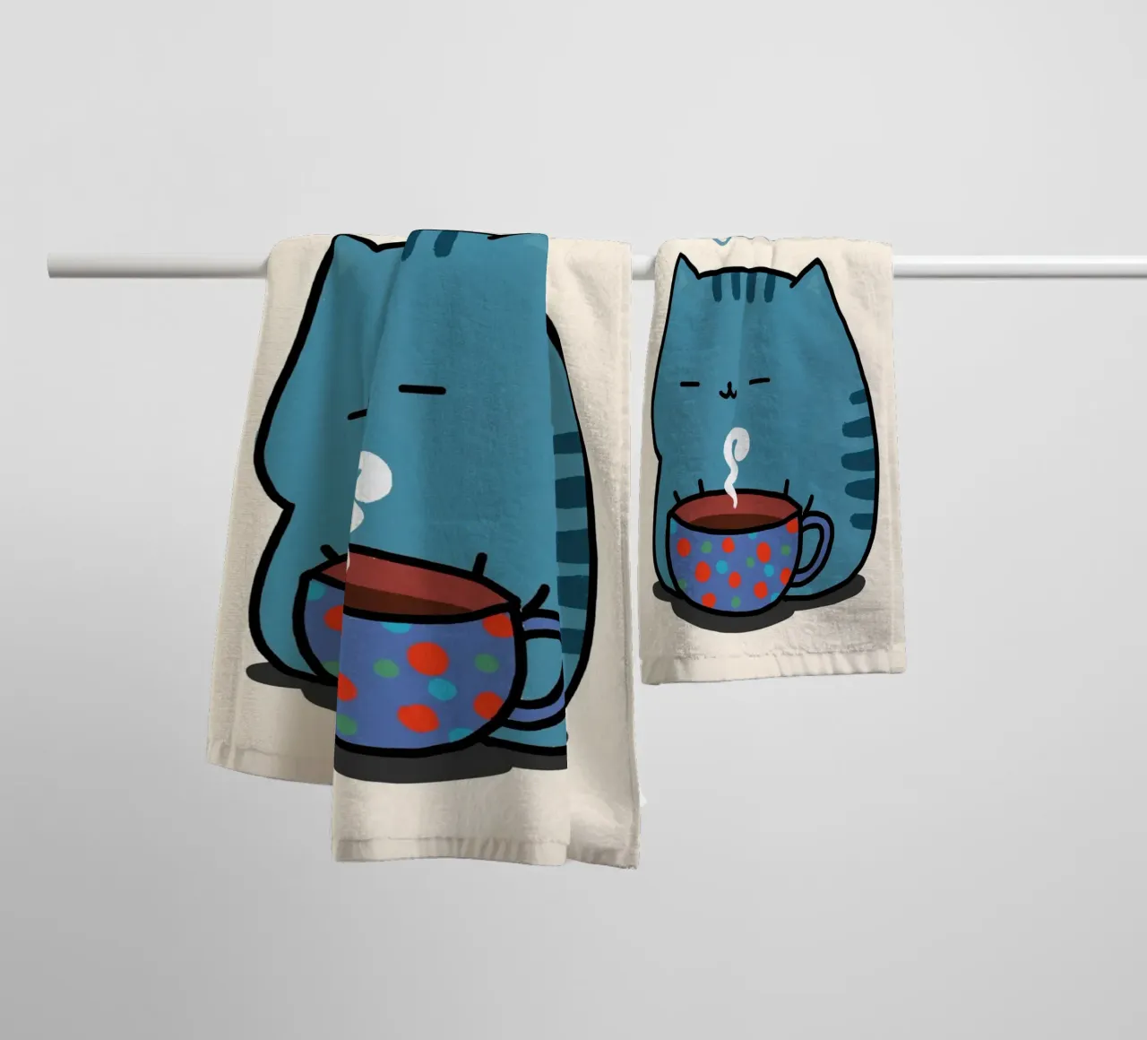 Bere caffè, parlare di Gesù gatto asciugamano da bagno da vintagepod