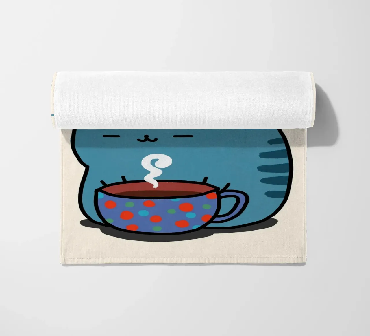 Bere caffè, parlare di Gesù gatto telo mare da vintagepod