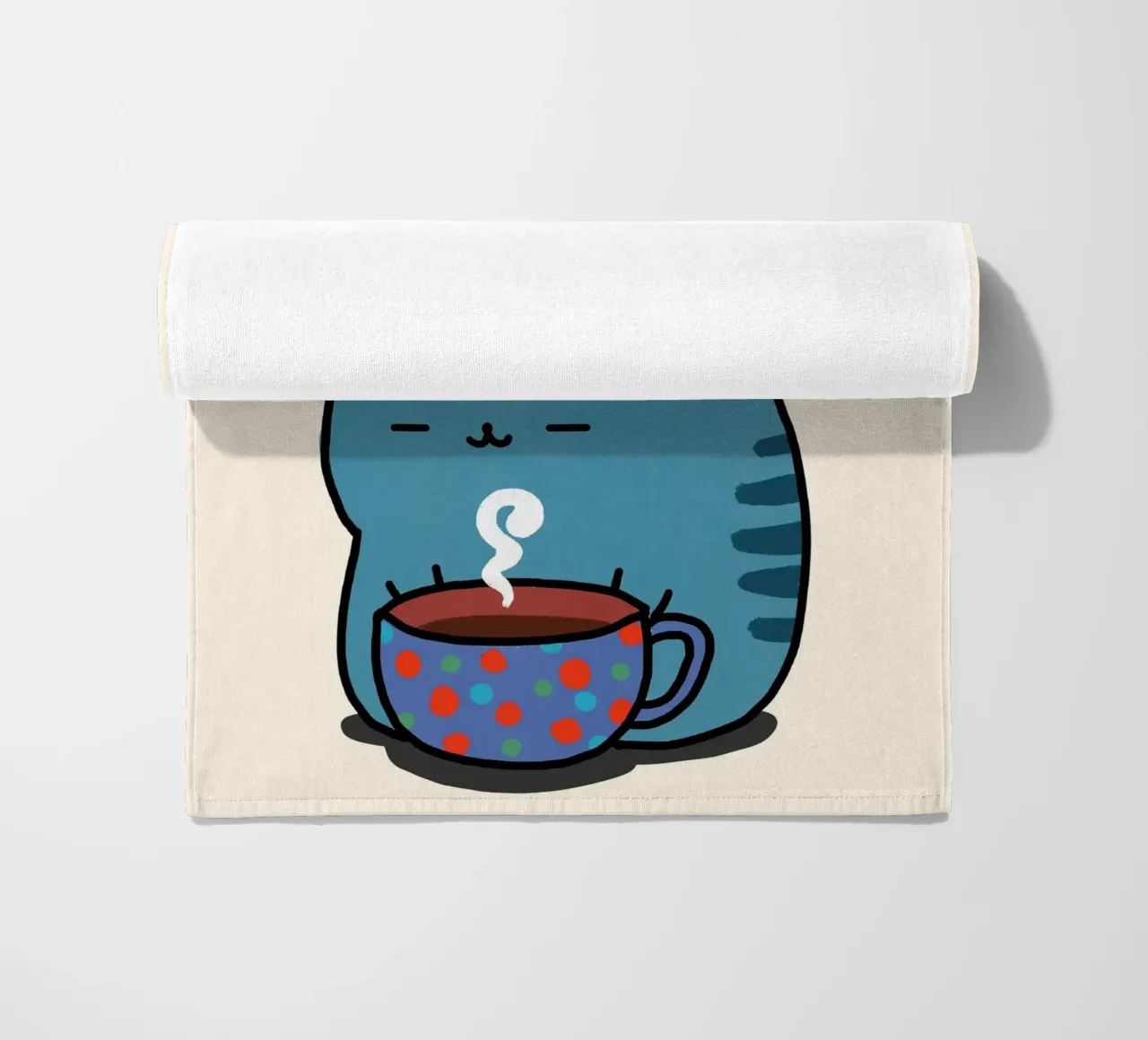 Bere caffè, parlare di Gesù gatto telo mare da vintagepod