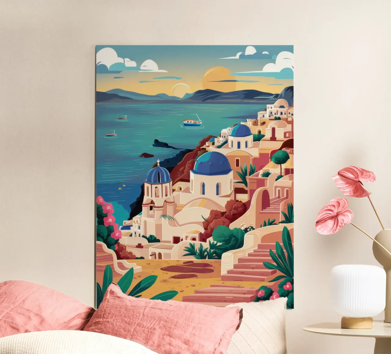 Cascata di colori Cliffside poster con telaio in alluminio da Heaven Craft