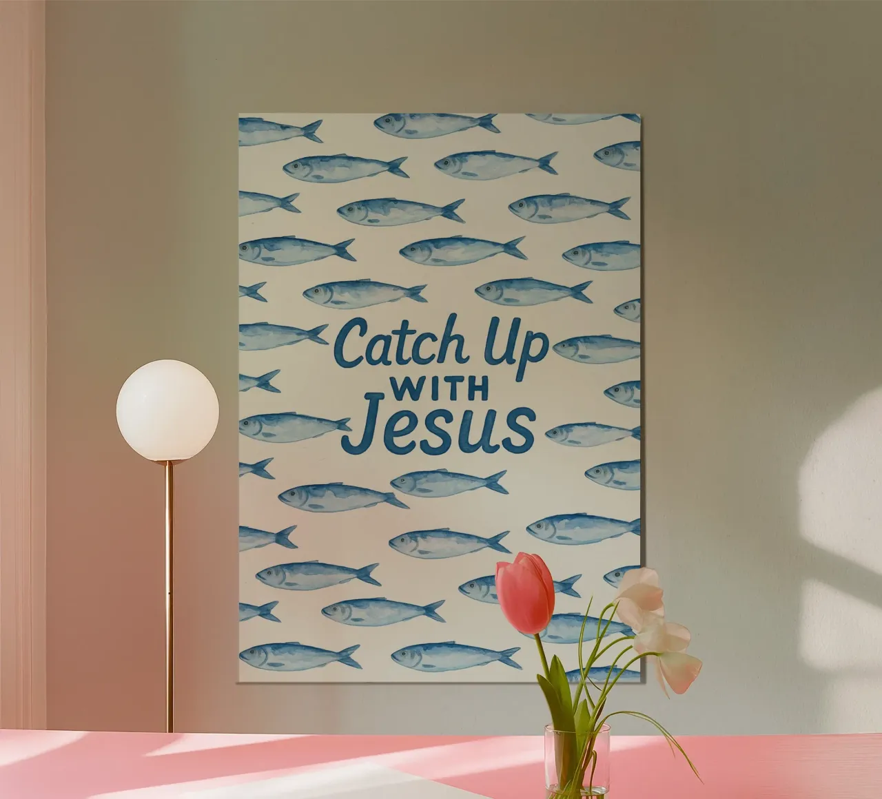 Catch Up with Jesus - Christliche Fischkunst Poster von vintagepod