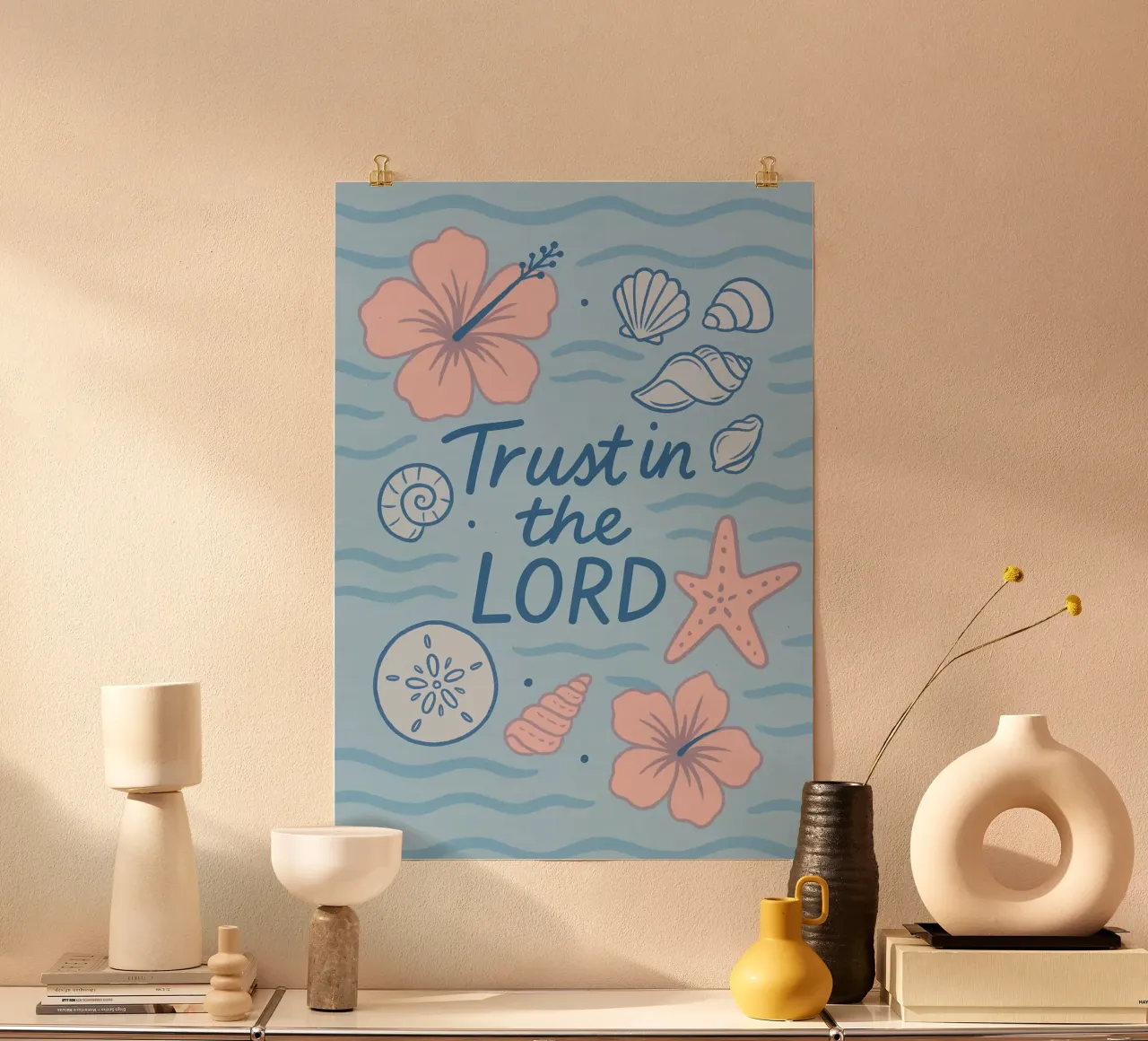 Fiducia nel Signore, stampa d'arte dalla spiaggia poster da vintagepod