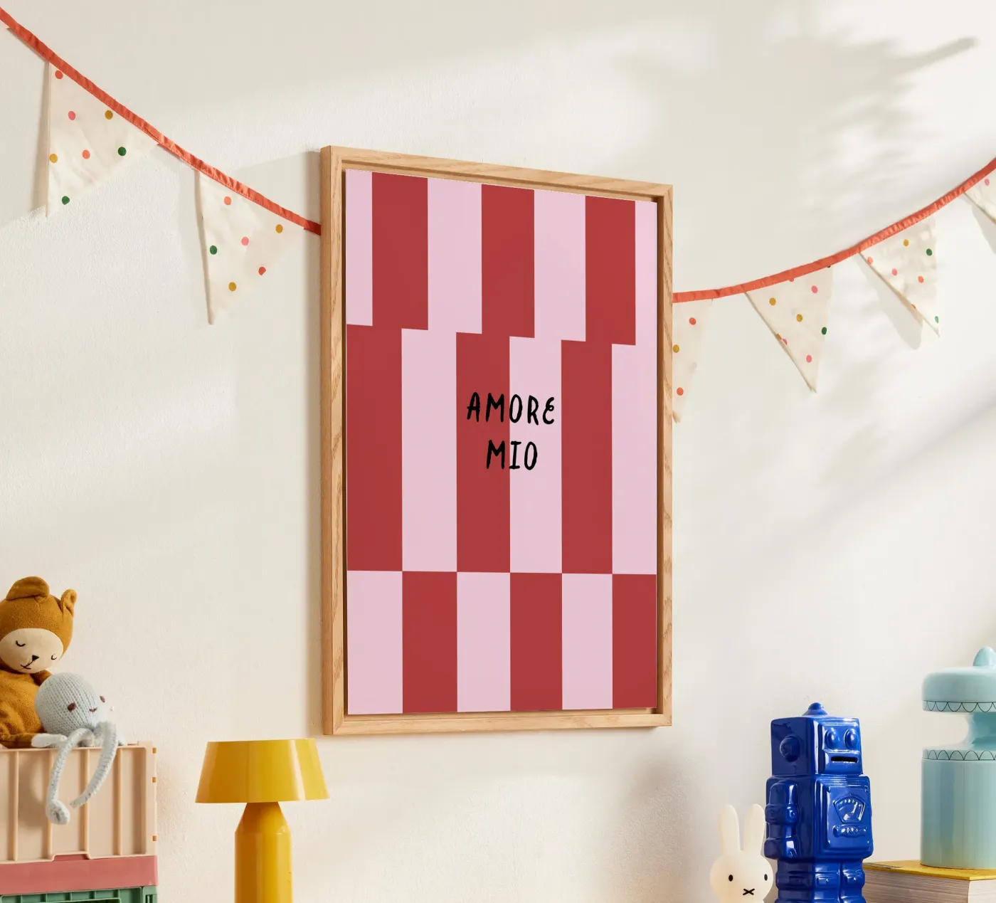 Amore mio Stripes plexiglass da Poster Print Studio