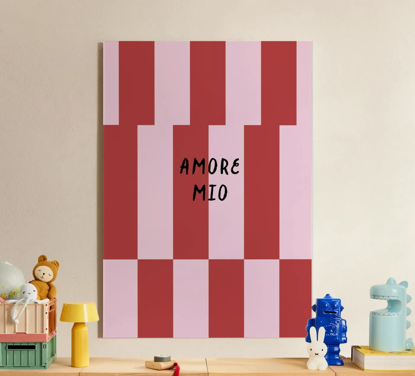 Amore mio Stripes plexiglass da Poster Print Studio