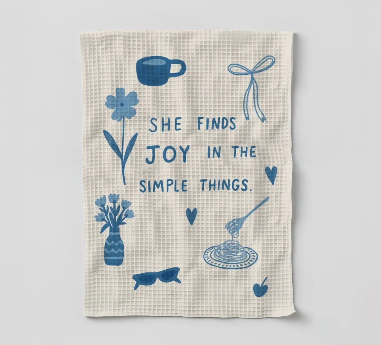 Elle trouve sa joie dans les choses simples torchon de vintagepod
