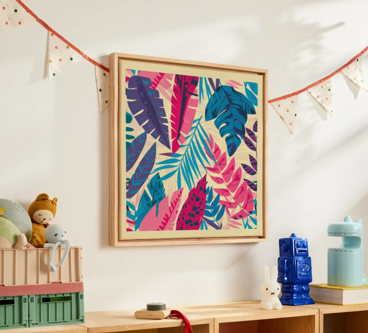 Levendige tropische pop canvas met Baklijst van Heaven Craft