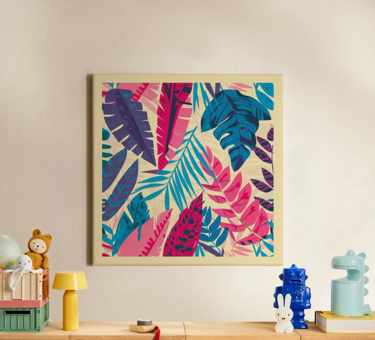 Levendige tropische pop canvas met Baklijst van Heaven Craft