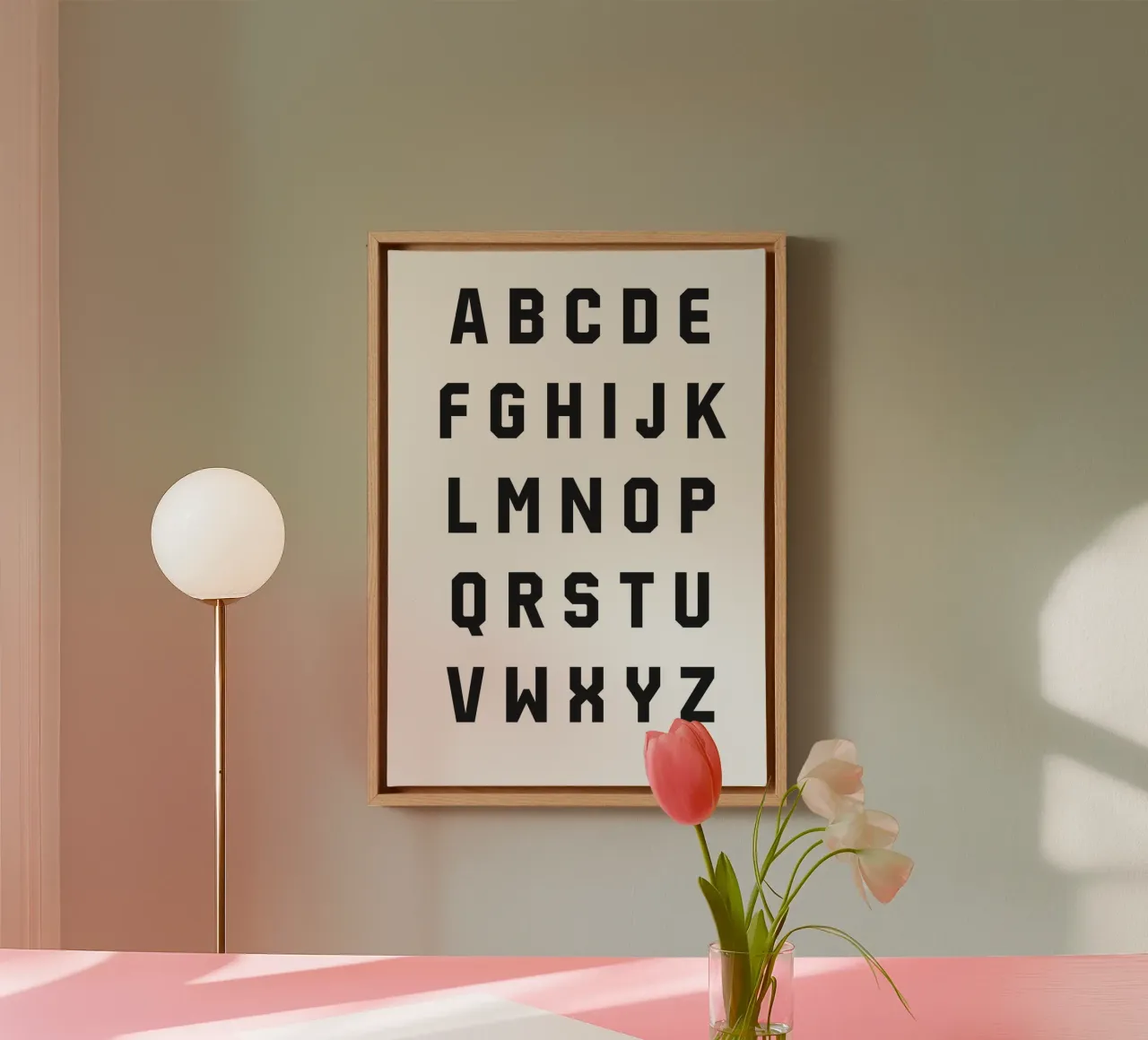 Typography Alphabet #2 tela con Cornice a cassetta da kathrinmay