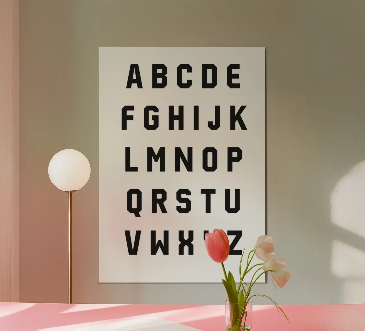 Typography Alphabet #2 poster con telaio in legno da kathrinmay