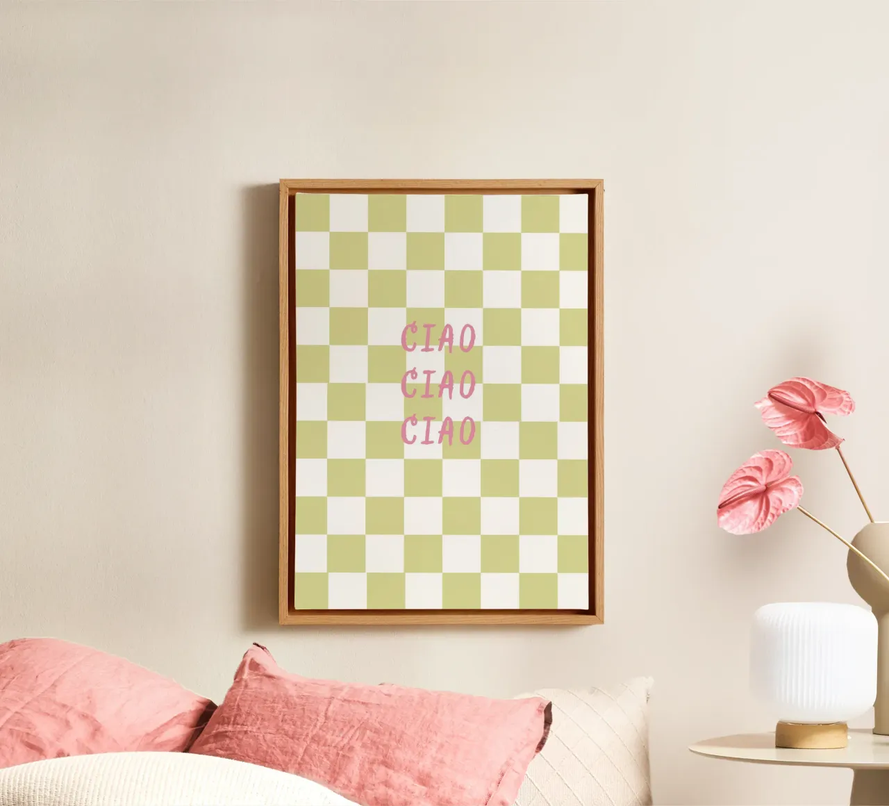 ciao ciao ciao tela con Cornice a cassetta da Poster Print Studio