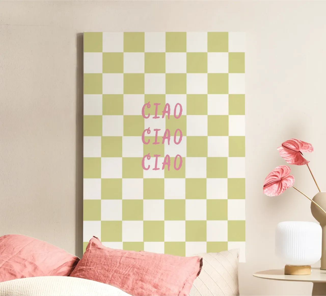ciao ciao ciao tela con Cornice a cassetta da Poster Print Studio