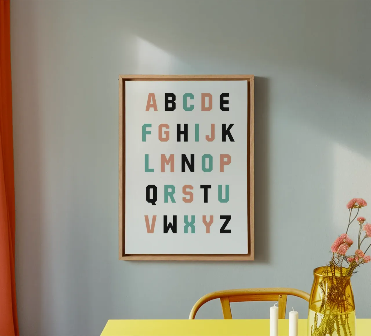 Typography Alphabet #4 canvas with Floater frame by kathrinmay