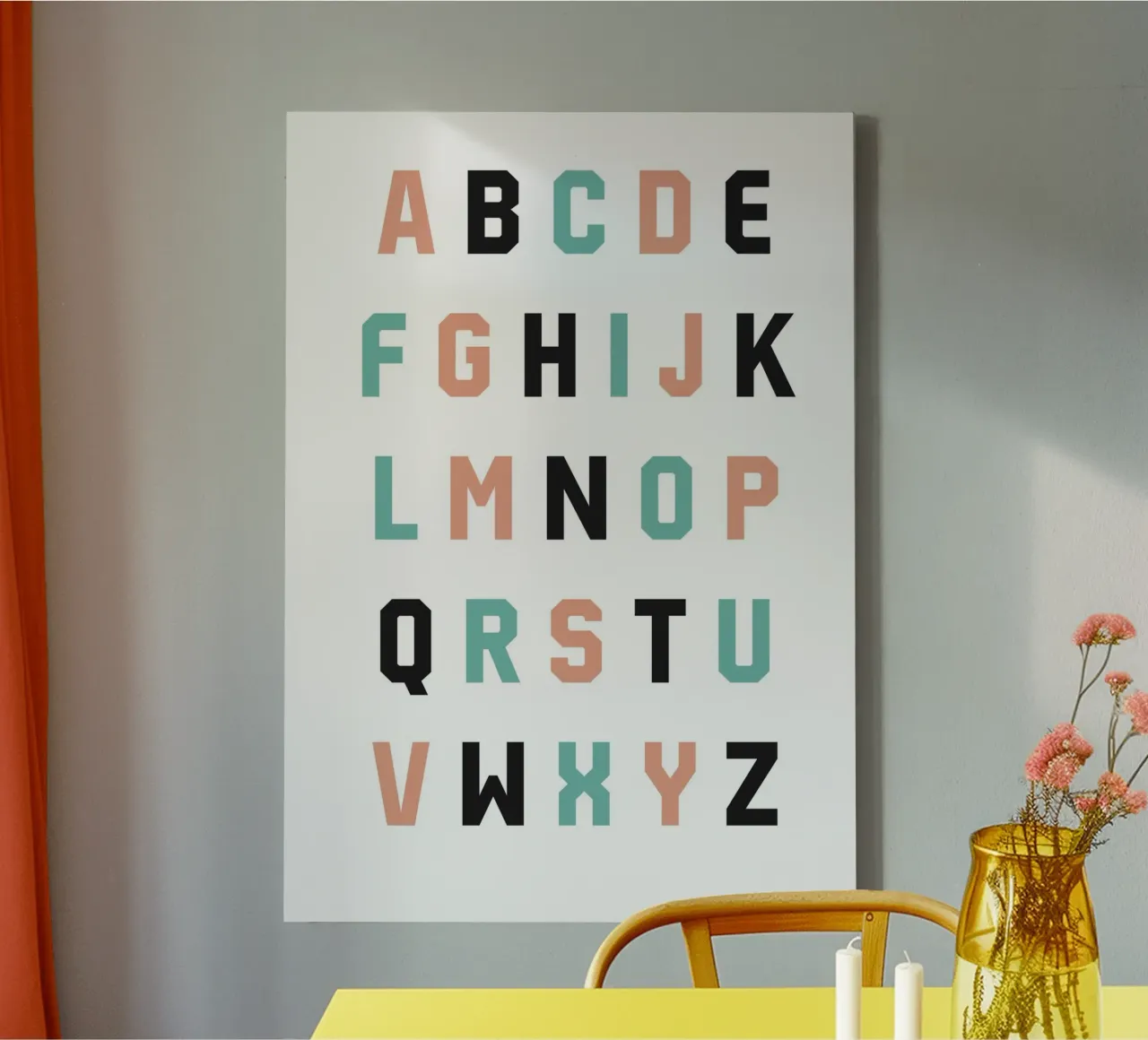Typography Alphabet #4 canvas with Floater frame by kathrinmay
