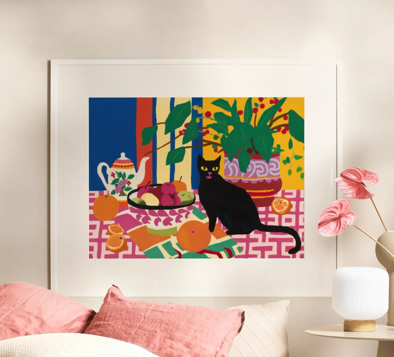 Amico felino boemo poster con telaio in alluminio da Heaven Craft