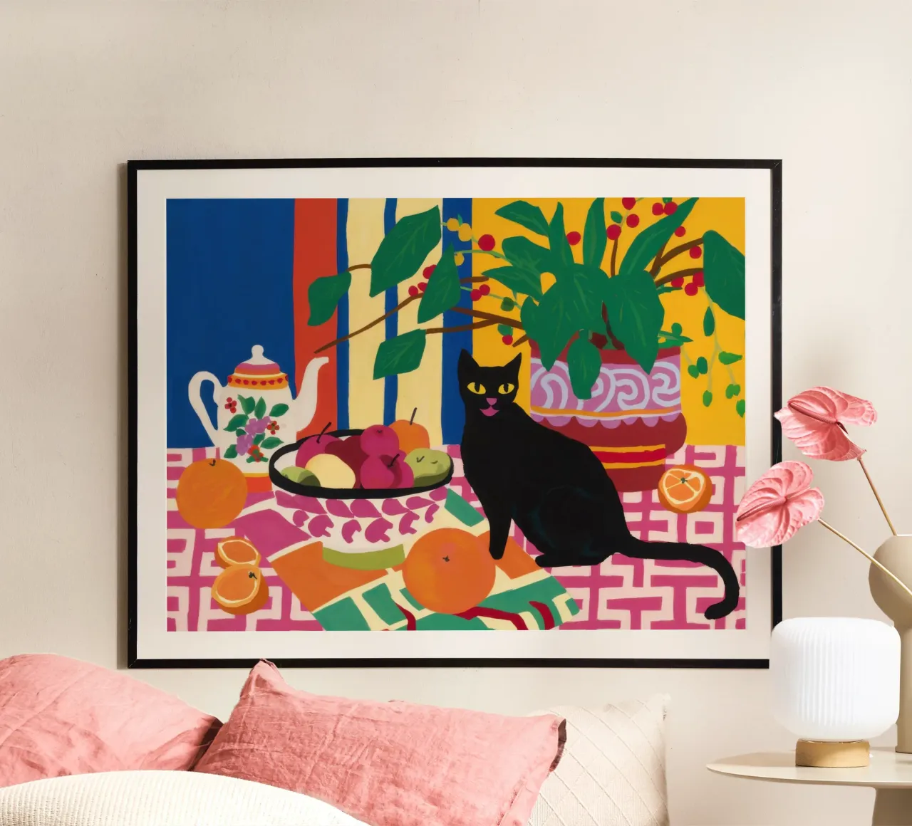 Amico felino boemo poster con telaio in alluminio da Heaven Craft
