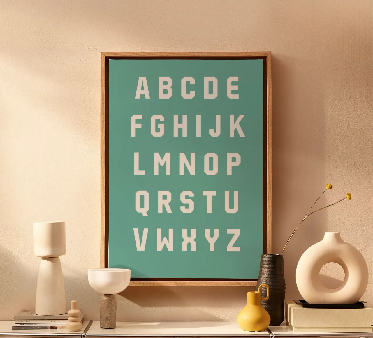 Typography Alphabet #5 tela con Cornice a cassetta da kathrinmay