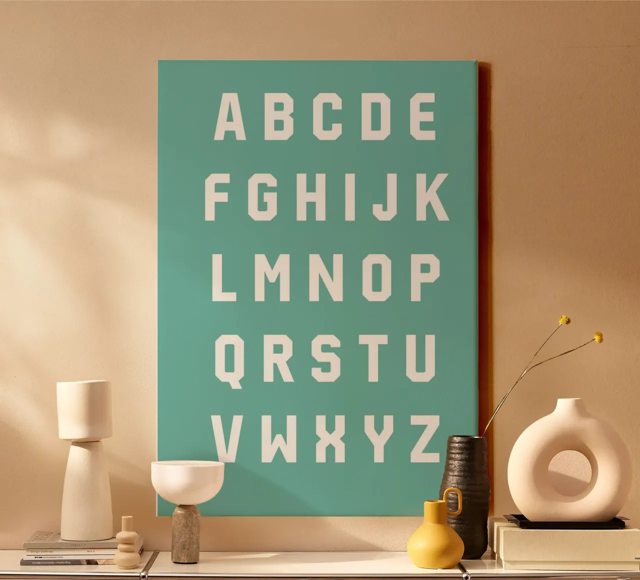 Typography Alphabet #5 tela con Cornice a cassetta da kathrinmay