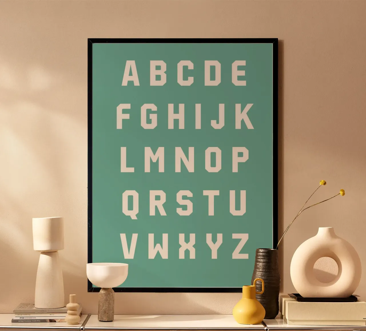 Typography Alphabet #5 poster con telaio in plastica da kathrinmay