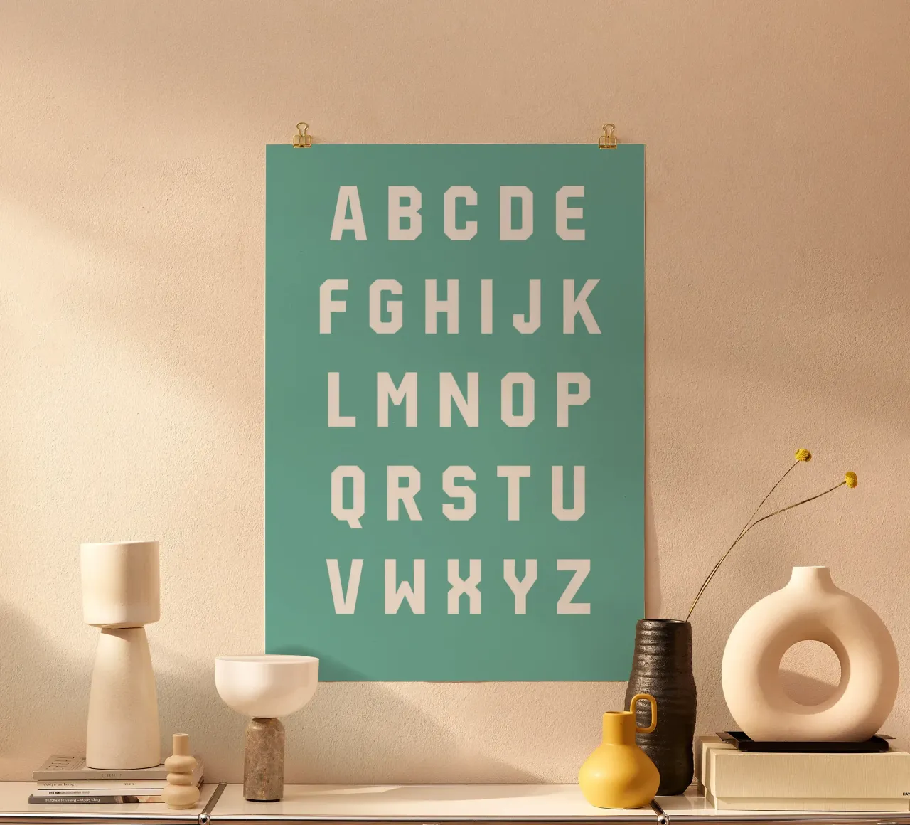 Typography Alphabet #5 poster con telaio in plastica da kathrinmay