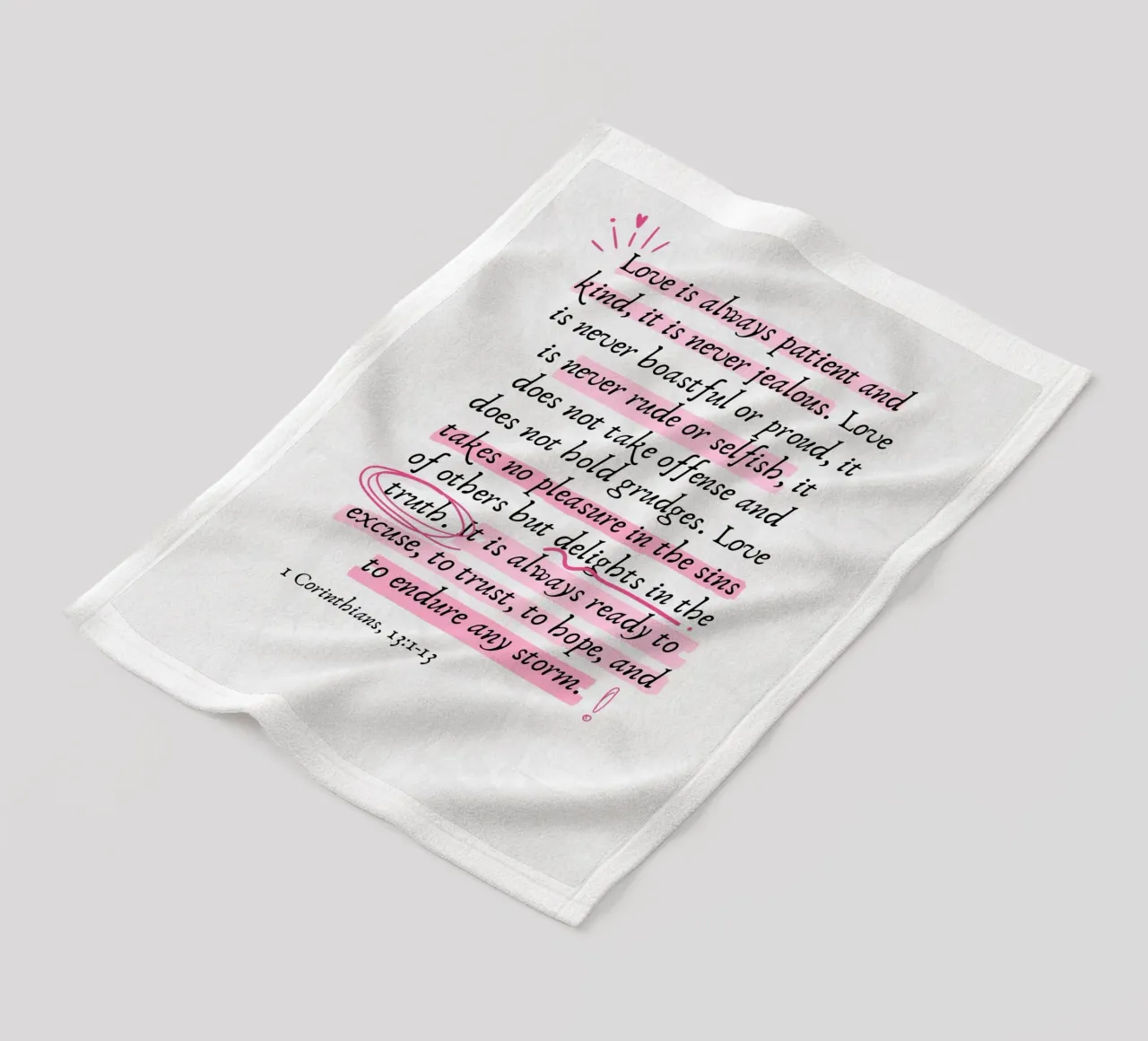 L'amore è paziente, 1 Corinzi 13:1-13 coperta in pile da vintagepod