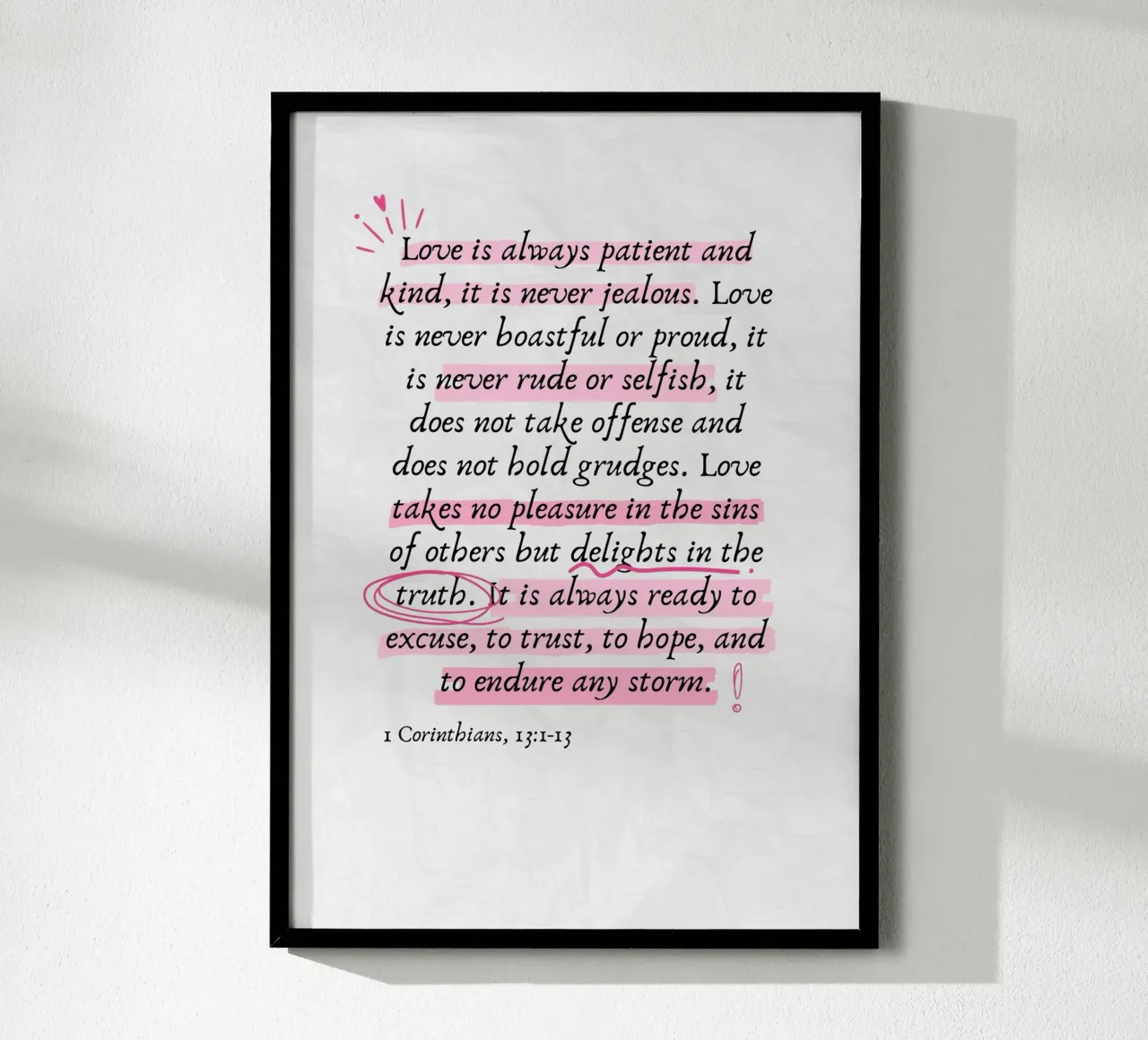 L'amore è paziente, 1 Corinzi 13:1-13 poster da vintagepod