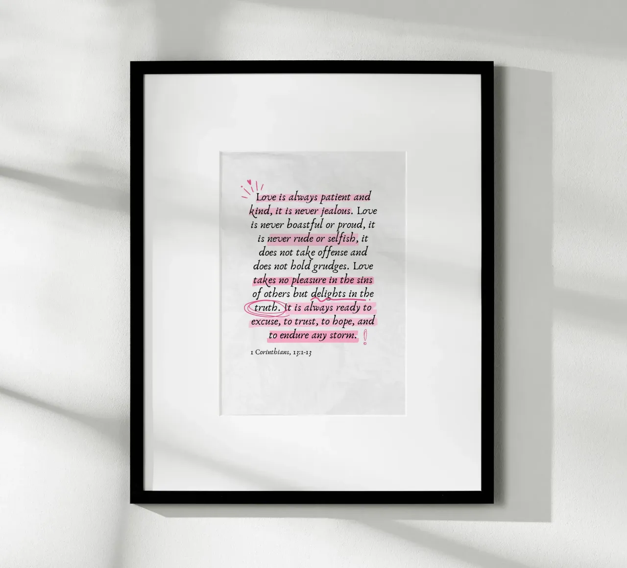 L'amore è paziente, 1 Corinzi 13:1-13 poster da vintagepod