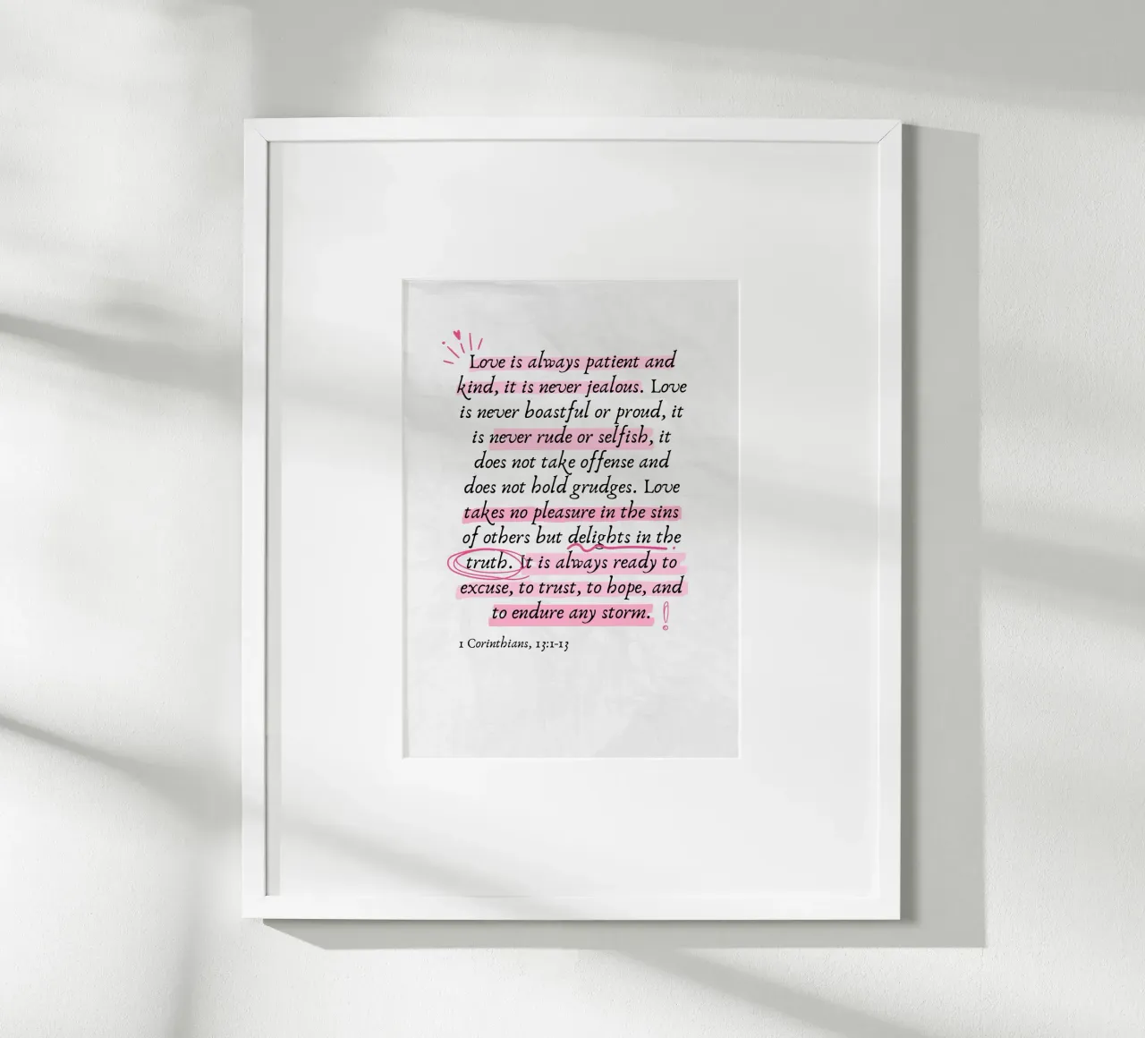 L'amore è paziente, 1 Corinzi 13:1-13 poster da vintagepod