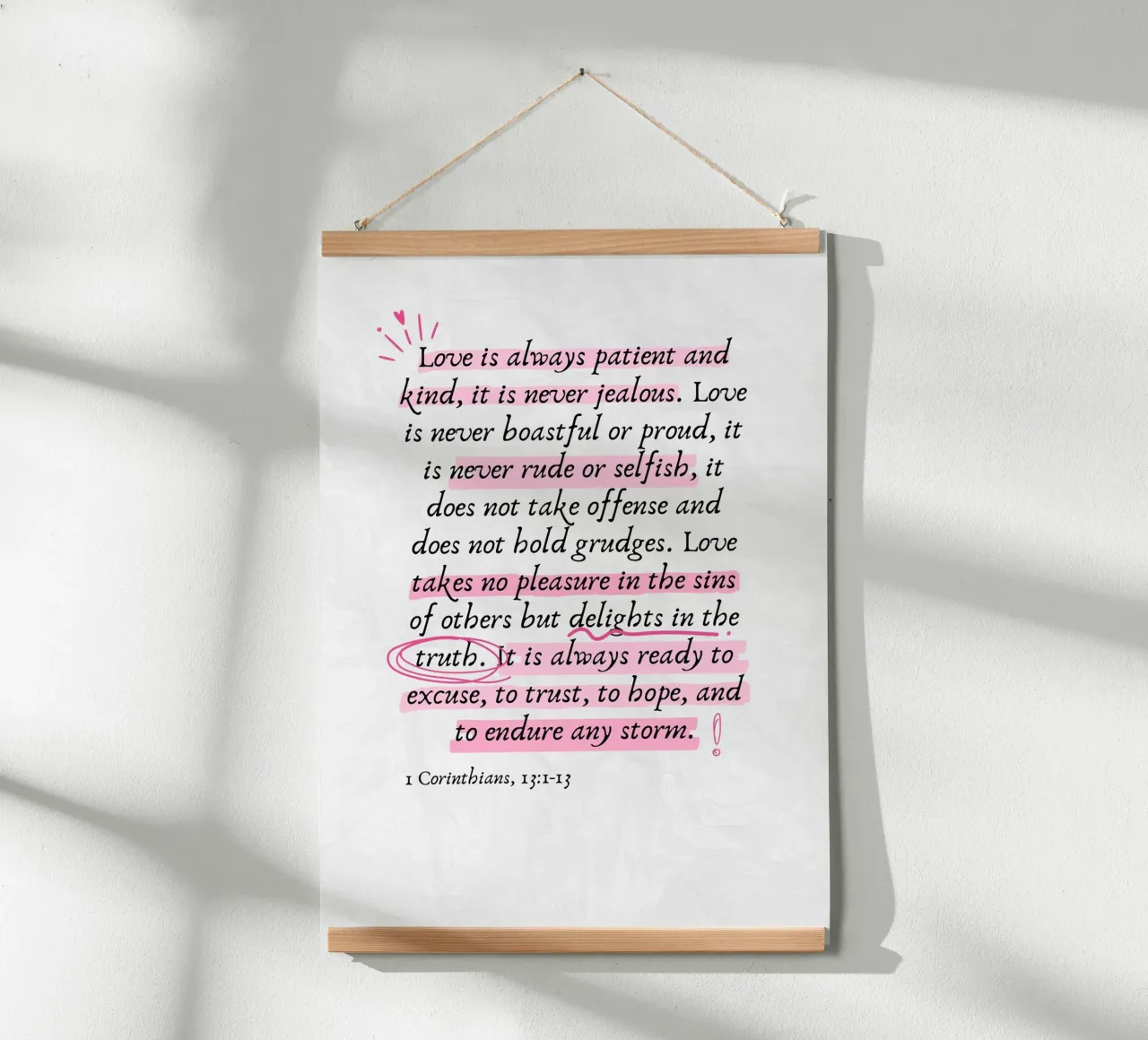 L'amore è paziente, 1 Corinzi 13:1-13 poster da vintagepod