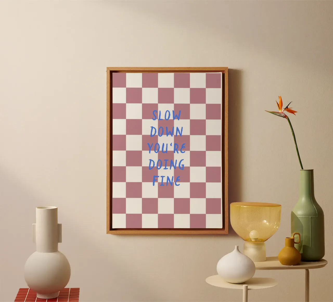 Slow down tela con Cornice a cassetta da Poster Print Studio