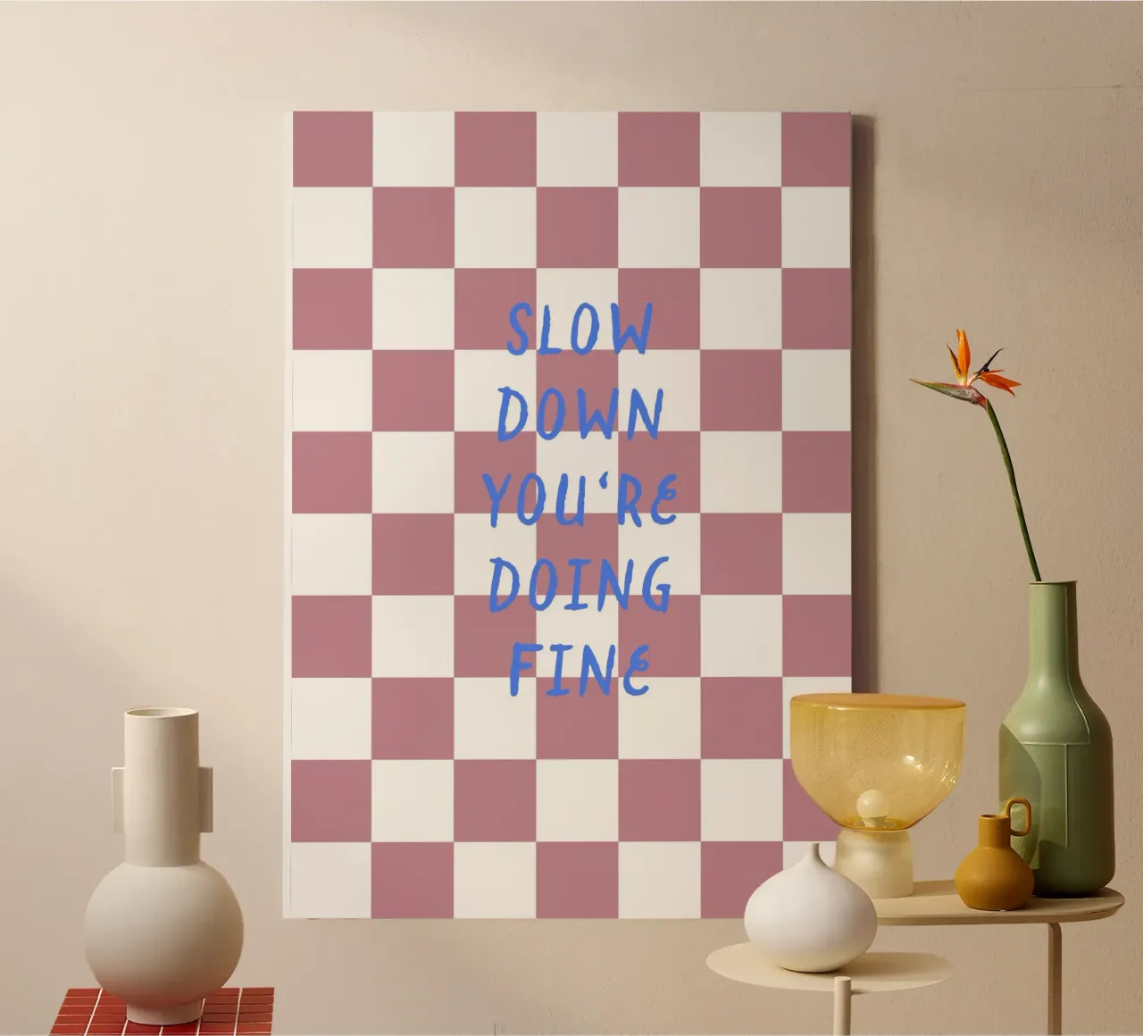Slow down tela con Cornice a cassetta da Poster Print Studio