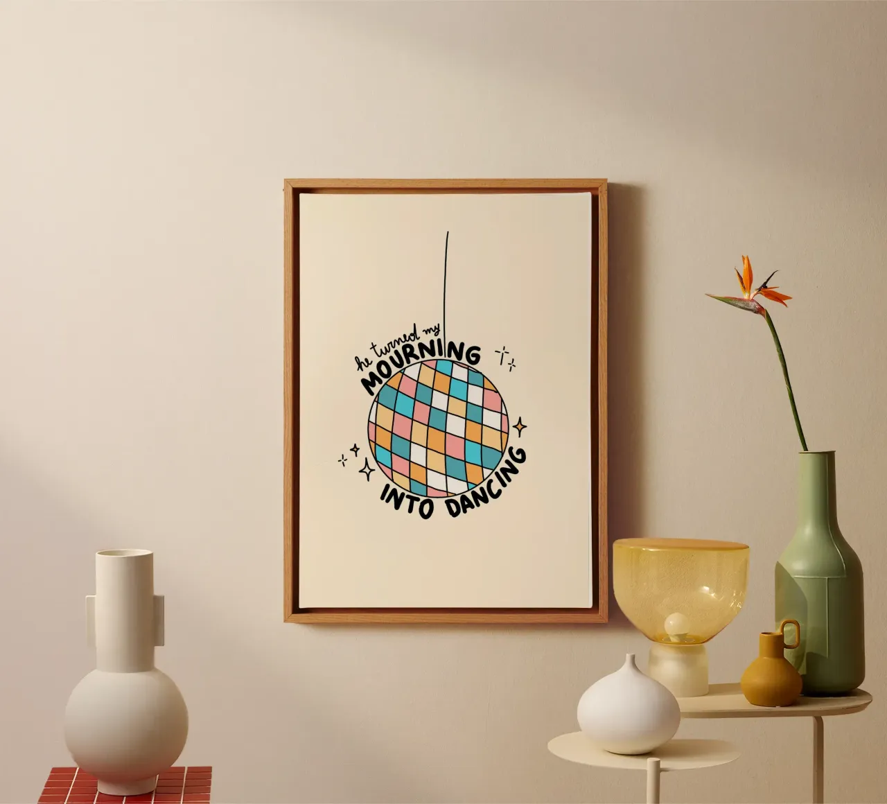 Mourning to Dancing, Christian Art Print canvas with Floater frame by vintagepod