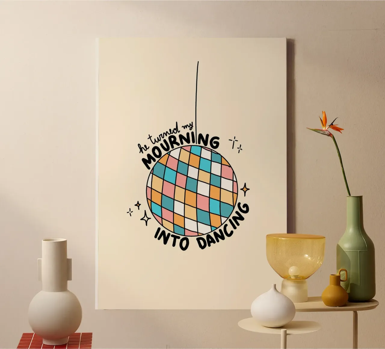 Mourning to Dancing, Christian Art Print canvas with Floater frame by vintagepod