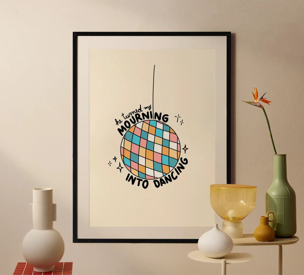 Mourning to Dancing, Christian Art Print poster by vintagepod