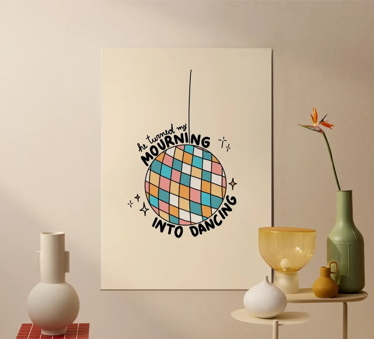 Mourning to Dancing, Christian Art Print poster by vintagepod