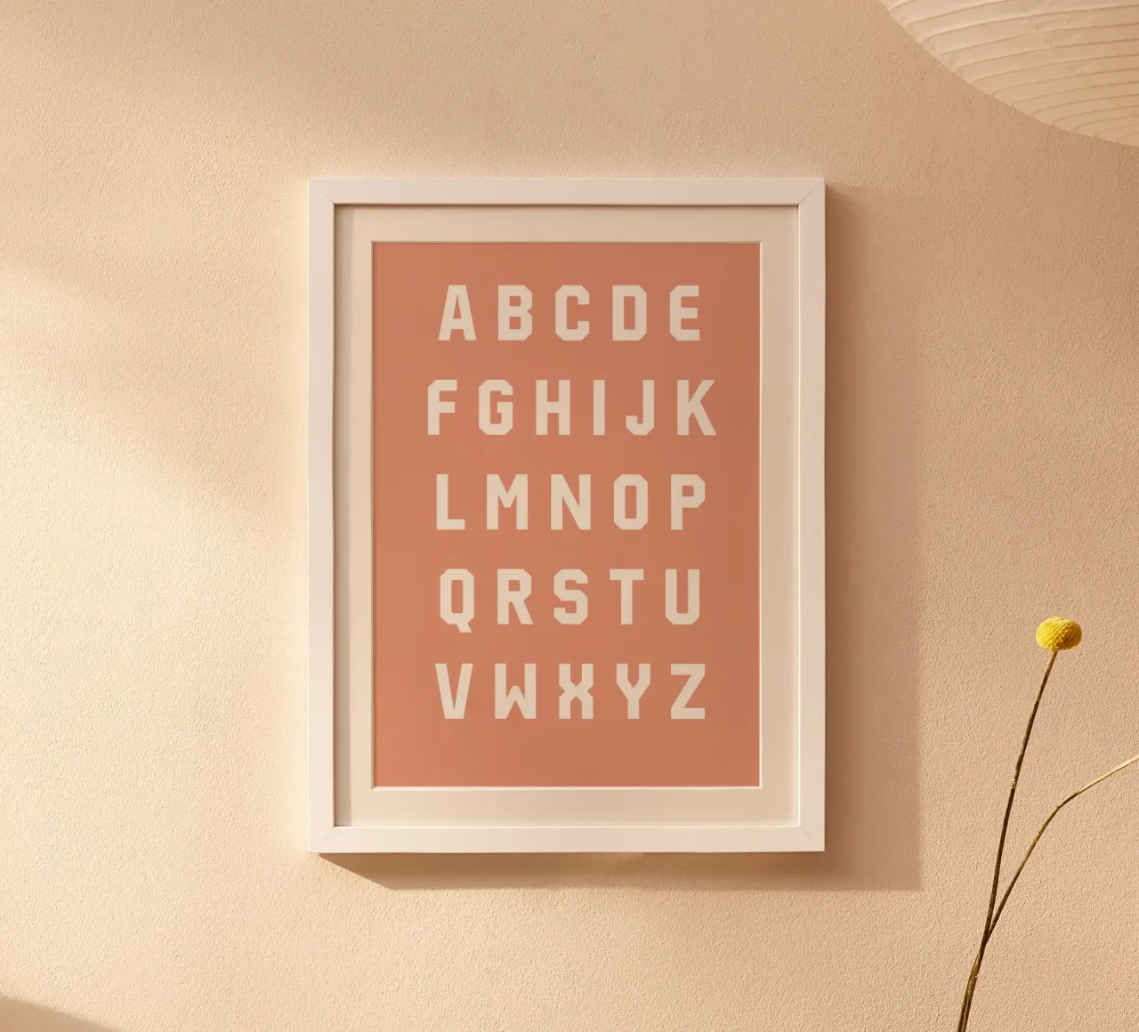 Typography Alphabet #6 poster con telaio in legno da kathrinmay