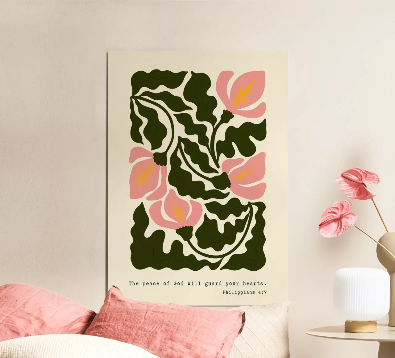 Vrede van God, abstracte florale kunstdruk poster van vintagepod