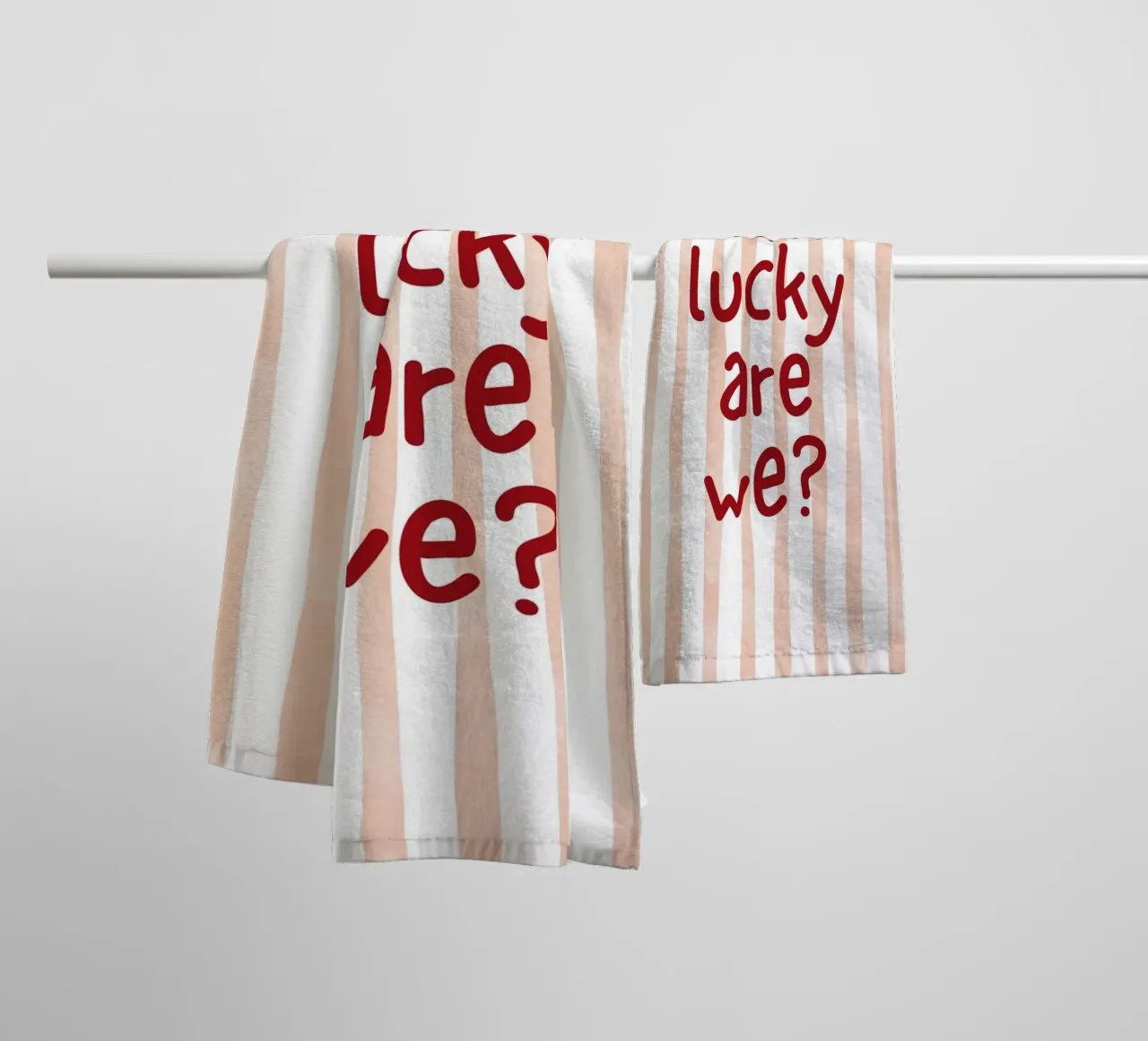 How Lucky Are We? - Art Print towel by vintagepod