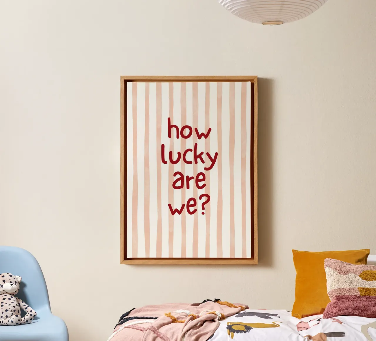 How Lucky Are We? - Art Print canvas with Floater frame by vintagepod